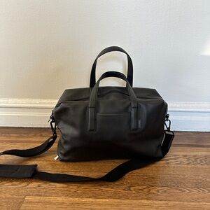 Away Black Leather Duffel Bag